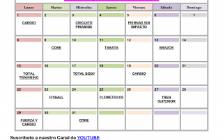Calendario mes 1 ejercicios embarazadas